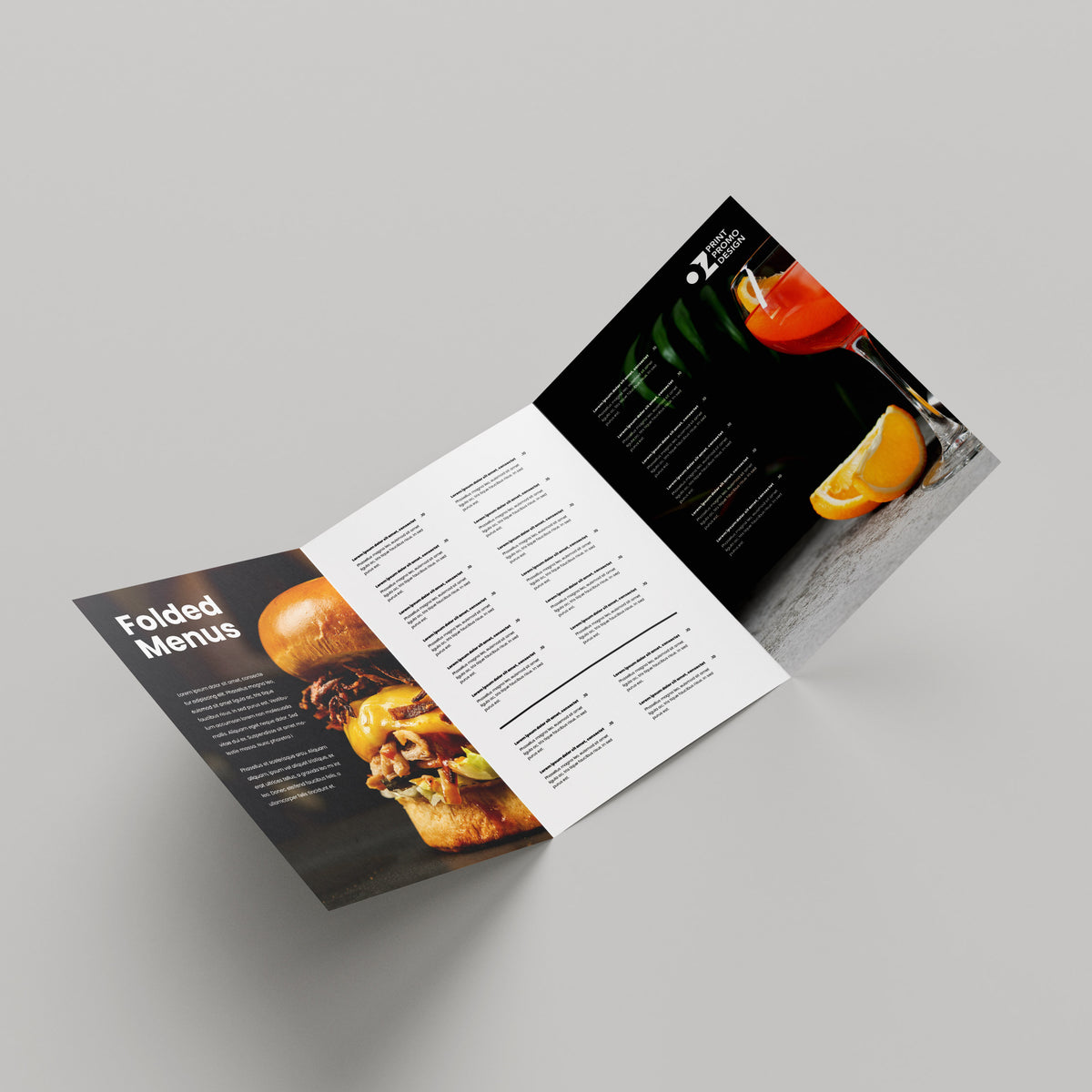 Menu Fold Folded Menus A4 Flat Half Fold – Ozmedia